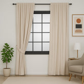 FLOSIA Fluffy Pom Pom Panel Curtain – Cream